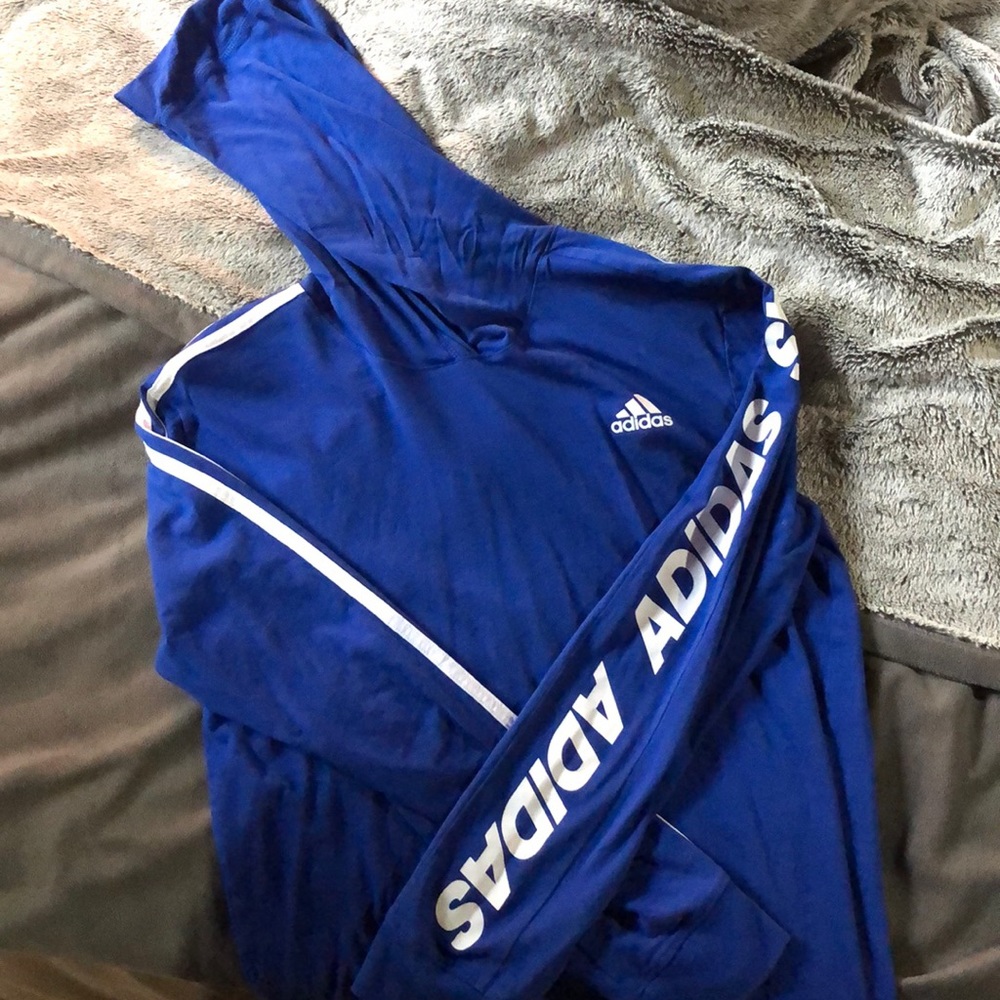 Blue long sleeve Adidas top